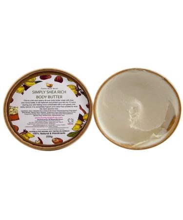 Funky Soap Simply Shea Rich Body Butter 250g - 100% Natural Handmade & Plastic Free | Buy Internationally - Buy Online on GoSupps.com