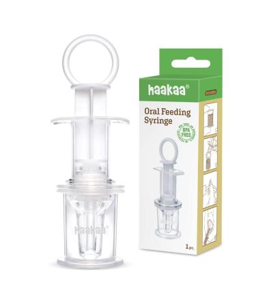 haakaa Baby Oral Feeding Syringe with Pacifier for Liquid Baby Medicine Dispenser Baby Medicine Syringe Baby Syringe Feeder for Newborns Infants 1pc