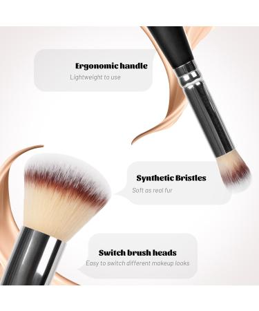 UNIMEIX Double Ended Makeup Foundation Brushes - 2-in-1 Blending Brush for Liquid Foundation & Eyeshadow | International Shipping Available - Buy Online on GoSupps.com