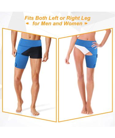 Adjustable Neoprene Groin Support Bandage for Hip and Thigh Pain Relief - Men and Women - Buy Online on GoSupps.com