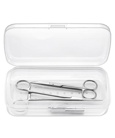 Nail Tool Sterilizer Box Plastic Fully Transparent Sterilization Tray Storage Organizer for Tweezer Eyelash Extensions Nail Implement for Esthetician (Middle)