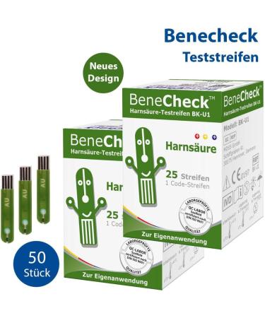 BeneCheck Uric Acid Test Strips - 50 Pieces for Accurate Uric Acid Measurement | International Shipping Available - Buy Online on GoSupps.com
