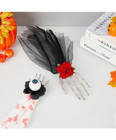 AJTUTUS Creative Halloween Skull Flower Headbands Functional Hair Accessoy with Skull Flower Designs Unique Halloween Headdress - Buy Online on GoSupps.com