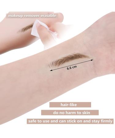 18 Sheets 180 Pairs 4D Hair-Like Eyebrow Tattoo Stickers - Waterproof Peel-Off Brow Transfers for Women - Brown - Buy Online on GoSupps.com