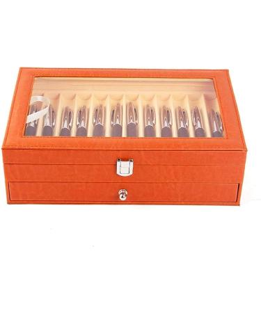Pen Display case 3-Layer Fountain Pen Display Box 36 Slot Pen Storage Box PU Leather Glass Cover Modern Fashion Fountain Pen Collection Box Display Gifts Available in Two Options (Color : Orange - Buy Online on GoSupps.com