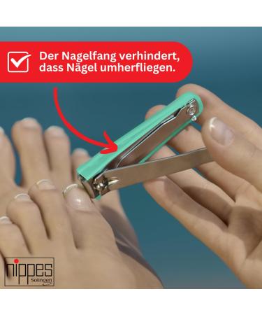Nipple Solingen Nail Clippers - 8 cm with Nail Trap | Best for Thick Nails | Green Footnail Knipser | Premium Nail Care - Buy Online on GoSupps.com
