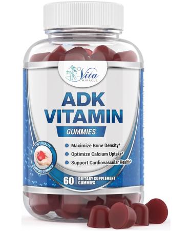 ADK Vitamin Supplement Gummies with Vitamin D 5000 IU Vitamin A 3000 IU Vitamin K 500mcg Vitamin D K Supports Bone Strength ADK 5 Heart Health K2 D3 Boost Immune System & ADK2 Calcium Absorption