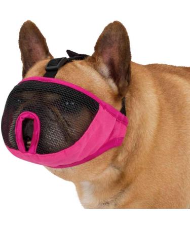 Trixie 17621 Muzzle for Short-Nosed Breeds - Polyester Size S Pink | Best for Bulldogs & Pugs - Buy Online on GoSupps.com