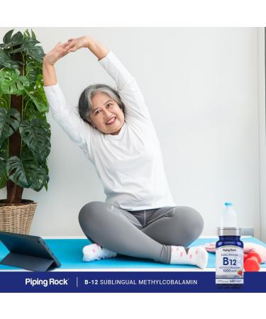 Piping Rock Vitamin B12 Sublingual Tablets | 1000 mcg | 400 Pills | Methylcobalamin Supplement for Women and Men | Berry Flavor | Vegetarian Non-GMO Gluten Free 400 Count (Pack of 1) - Buy Online on GoSupps.com