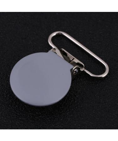 Emoshayoga 25mm Round Pacifier Holder Clip - Gray Metal Suspender Clips for DIY - 10pcs - International Shipping Available - Buy Online on GoSupps.com