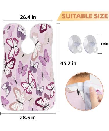 Beard Bib Apron for Men - Non-Stick Waterproof Hair Catcher Cape for Grooming & Trimming | Butterfly Painting Design - Buy Online on GoSupps.com