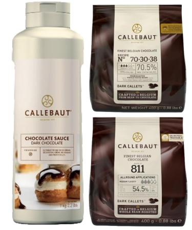 Callebaut Dark Chocolate Bundle (Topping Sauce 70% and 811 2 x 400g)