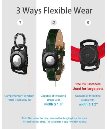 IP68 Waterproof Airtag Holder for Dogs & Cats - Compatible Apple Airtag Pendant & Keychain - Black - 1 Piece - Buy Online on GoSupps.com