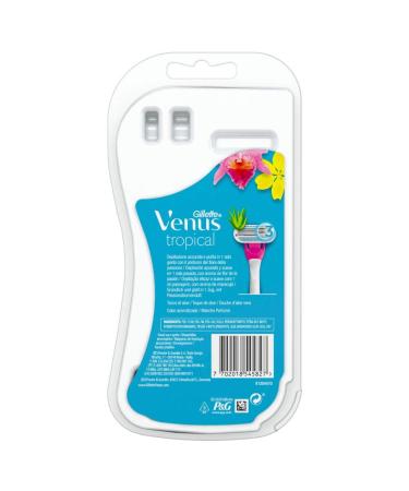 Gillette Venus Tropical Disposable Razors for Women - Pack of 3 with Comfort Blades | International Shipping Available - Buy Online on GoSupps.com
