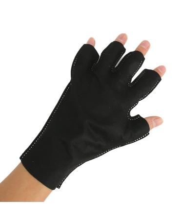 ZJchao UV Protection Glove for Gel Nail Lamp Anti UV Fingerless Gloves Protect Hands From UV Harm Outdoor Use Black - Buy Online on GoSupps.com