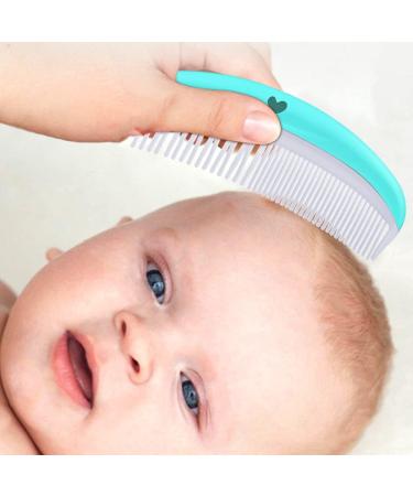 LUNIQI Baby Brush and Comb Set - Soft Bristles for Newborn Cradle Cap Care (Blue) - Buy Online on GoSupps.com