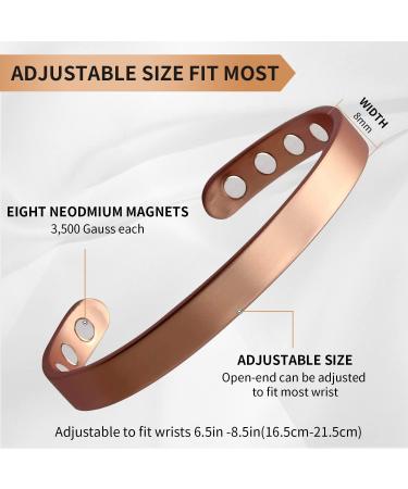 Stomachergy Adjustable Copper Magnetic Bracelets for Men & Women - 99.9% Pure Copper - Includes Jewelry Box - Buy Online on GoSupps.com
