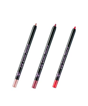 3pcs Matte Lipsticks Waterproof Lipstick Change Wooden Lipstick Pen