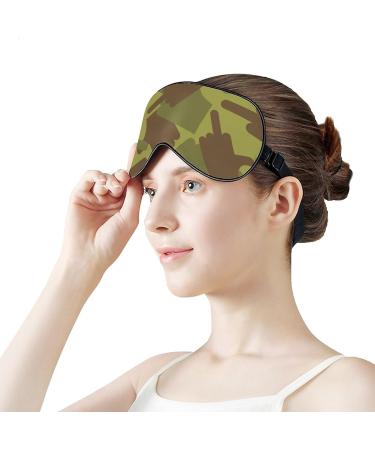 Middle Finger Camouflage Sleep Mask - Adjustable Strap, Blocks Light for Night Travel Nap | Men's Women's Blindfold Eye Cover - Buy Online on GoSupps.com