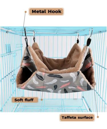 Small Pet Cage Hammock 2 Tier - Hanging Bed for Small Animals - Accessories for Chinchilla, Parrot, Sugar Glider, Ferrets, Rat, Hamster - Brown - 13.38x13.38 - Buy Online on GoSupps.com