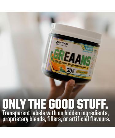 Beyond Yourself - GrEAAns Superfood Greens and EAA Blend | 4000mg Organic Superfood 2625mg Vegan EAAs | Sugar-Free Zero Calories No Synthetic Additives | Optimizes Health Performance and Recovery | Citrus Green Tea - Buy Online on GoSupps.com