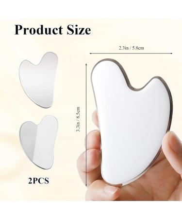 Gua Sha Stainless Steel Set - 2 Pieces Facial Massager for Skin Care Beauty & Muscle Relaxation - Buy Online on GoSupps.com