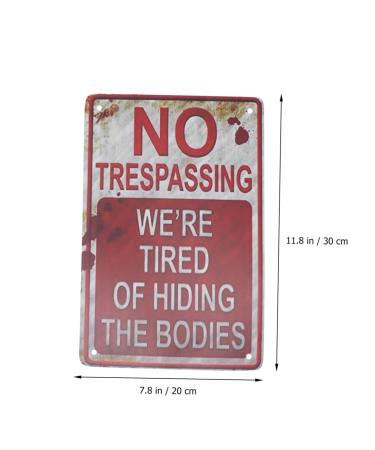 Zerodeko 2pcs Warning Tin Painting Emblems Metal Halloween Wall Art Retro Iron Vintage Signs Iron Painting - Buy Online on GoSupps.com
