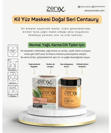 Zenix Clay Face Mask Centaury 190 g | Masque pour le visage avec argile | Cure du visage l'huile de millepertuis | Soin du visage pour hommes et femmes contre les boutons les points noirs et les - Buy Online on GoSupps.com