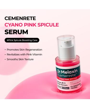 Cemenrete Cyano Pink Spicule Serum - Calcium & Vitamin B12 for Dark Circles Puffiness & Fine Lines - 1.01 fl. oz - Buy Online on GoSupps.com