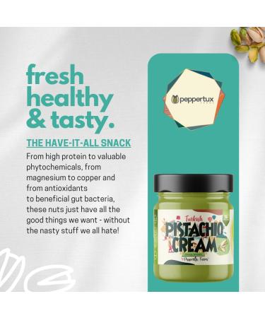 Peppertux Farms Pistachio Cream - 100% Pure & Natural Pistachio Butter Vegan Spread - High Protein Turkish Pistachio Cream - 7oz - Buy Online on GoSupps.com