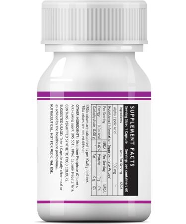 Generic Viva Alpha Lipoic Acid ALA Universal Antioxidant Supplement 300 mg - 60 Vegetarian Capsules (Pack of 4 240) - Buy Online on GoSupps.com
