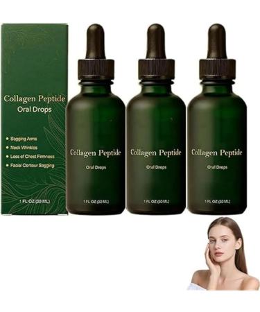 Lotmay Lot de 3 gouttes orales de peptide de collag ne pour cellules souches et peptide de collag ne Gouttes orales de peptide de collag ne anti- ge ingr dients naturels soul vent et raffermissent