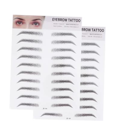 OHPHCALL 2pcs 3d Eyebrow Stickers Maquillaje Para Cejas Hairlike 6d Eyebrow Sticker Kits 3d Stickers Black