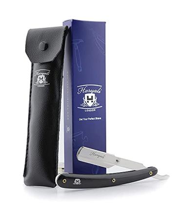 Men's black razor / hairdresser style razor neck cut (no included) with leather pouch.perfect razor for all child of deep shave - Buy Online on GoSupps.com