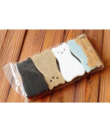 4pcs/set Cute Cat Shape Sponge Scouring Pads Dish Washing High-density Sponge Foam Soap Kitchen Supplies