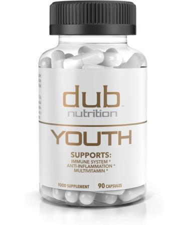 Dub Nutrition Youth - Formula with Acai, Resveratrol, Curcumin, Vitamins A, C, D, E, B12, and CoQ10 - Supports Immunity and Mobility - 90 Capsules