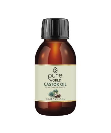Pure World Natural Castor Oil 100ML..Cold & Freshly Pressed 100% Pure and Undiluted Hexane Free Eyebrows Nails Beard Hair Eyelash Growth Cruelty Free