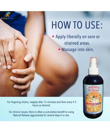 Natural Release Muscle & Joint Spray Fast Acting Relief for Sore Back Knees Hips & Night Cramps | Menthol Free (8 oz) - International Shipping Available - Buy Online on GoSupps.com