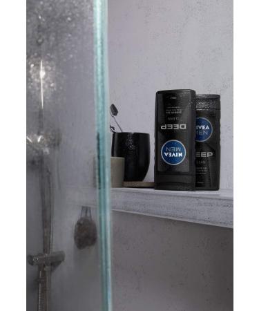 Nivea Men Deep Active Clean Shower Gel (250 ml) Revitalising Shower Gel with Activated Charcoal pH Skin-Friendly Shower Gel for the Body Face and Hair - Buy Online on GoSupps.com