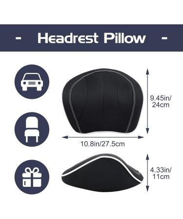Zatooto Memory Foam Car Neck Pillow Adjustable Headrest for Driving Gaming & Office | Leather Comfort (Black) - Buy Online on GoSupps.com