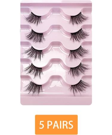FAIRYGATE Fake Lashes Lashes Natural Look False Eyelashes Half Lashes Dramatic Fluffy Eye Lashes Short Wispy 5 Pairs Mink Lash with Glue and Pink Tweezers B5109 FGJSTB5109 - Buy Online on GoSupps.com