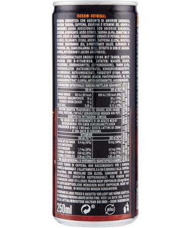  Italian Gourmet E.R. Burn Energy Drink Original Carbonated Energy Drinks with Taurine Caffeine Guarana and B Vitamins 48 x 250 ml Disposable Box + Italian Gourmet Polpa di Pomodoro 400 g - Buy Online on GoSupps.com