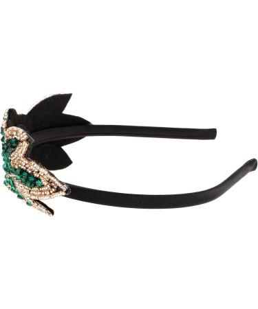 Lurrose Rhinestone Flapper Headband Beads Flower Hair Hoop Vintage Headband for Wedding Tea Party (Green) - Buy Online on GoSupps.com