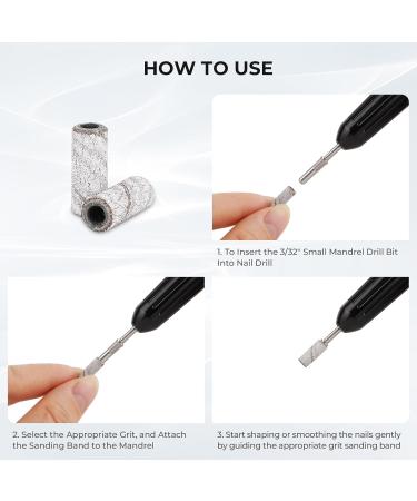 Buy Lavinda 80 Piece Small Sanding Bands - 180 Grit Zebra Nail Drill Bits for Acrylic Gel Removal & Nail Salon Use - International Shipping - Buy Online on GoSupps.com