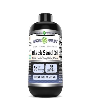 Amazing Formulas Black Seed Oil 16 oz | Natural Cold Pressed Black Cumin Seed Oil from 100% Genuine Nigella Sativa | Non-GMO | Gluten Free 16 Fl Oz (Pack of 1)