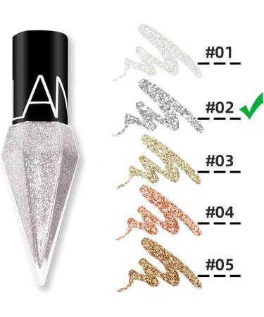 Shimmering Diamond-Shaped Liquid Eyeliner in Glittery Silver - Waterproof and Quick-Drying | Beauty Cosmetics Makeup for Women - Buy Online on GoSupps.com