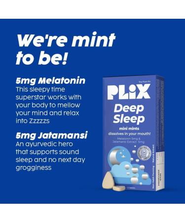 PL'IX - THE PLANT FIX Melatonin Tablet Deep Sleep Oral Dissolving Mini Mints Effervescent Supporting Restful Sleep | Non Habit Forming | Melatonin And Jatamansi Extracts (5Mg) | Pack Of 1 30 Mints - Buy Online on GoSupps.com