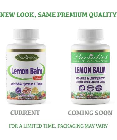 Paradise Herbs Lemon Balm - 60 Vegetarian Capsules for Relaxation & Wellness - Buy Online on GoSupps.com