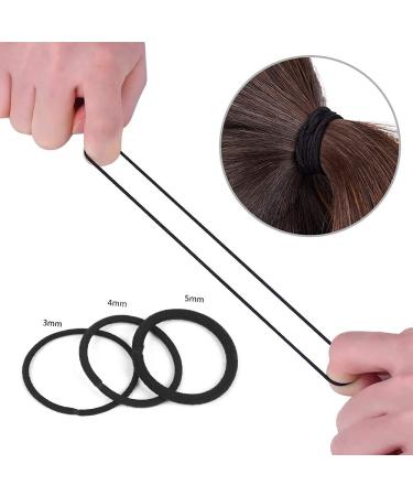 Buy Black Hair Ties - Elastic Headbands in 3 Sizes for Thick Curly Hair | Perfect Ponytail Holders & Hair Accessories for Women and Girls - Buy Online on GoSupps.com