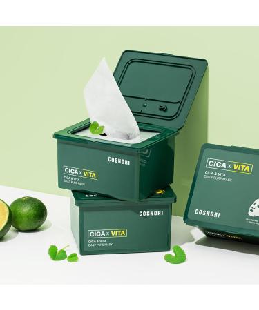 COSNORI Cica & Vita Daily Pure Mask - Vegan Sheet Masks for Soothing & Vitality Boosting | 30 Sheets of 100% Pure Lyocell - Buy Online on GoSupps.com